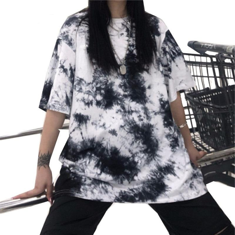 Tie Dye Print Oversized T Shirt