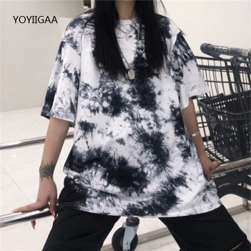 Tie Dye Print Oversized T Shirt