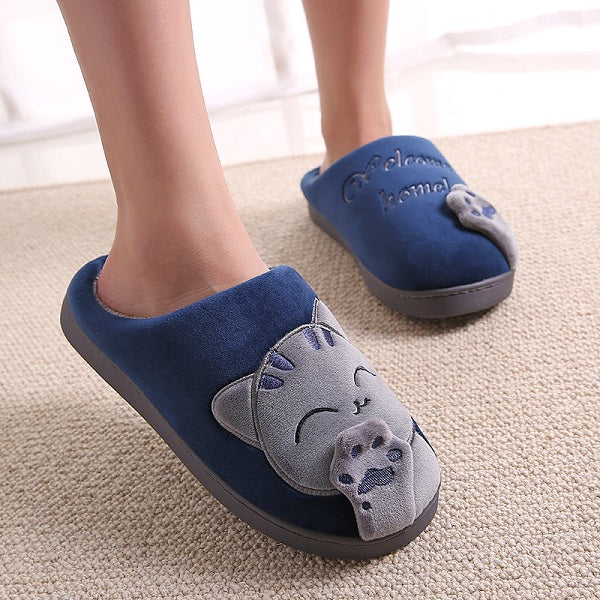 Winter Home Slippers Cartoon Cat Shoes