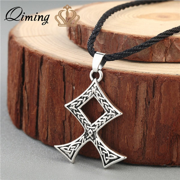 Wolf Axe Thor Hammer Amulet Symbol Slavic Punk Vintage Women Necklace