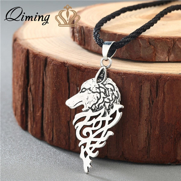 Wolf Axe Thor Hammer Amulet Symbol Slavic Punk Vintage Women Necklace