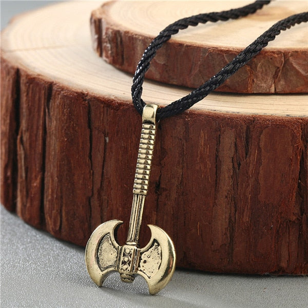 Wolf Axe Thor Hammer Amulet Symbol Slavic Punk Vintage Women Necklace