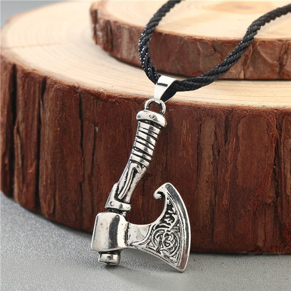 Wolf Axe Thor Hammer Amulet Symbol Slavic Punk Vintage Women Necklace