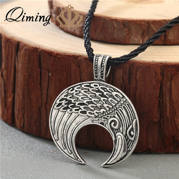 Wolf Axe Thor Hammer Amulet Symbol Slavic Punk Vintage Women Necklace