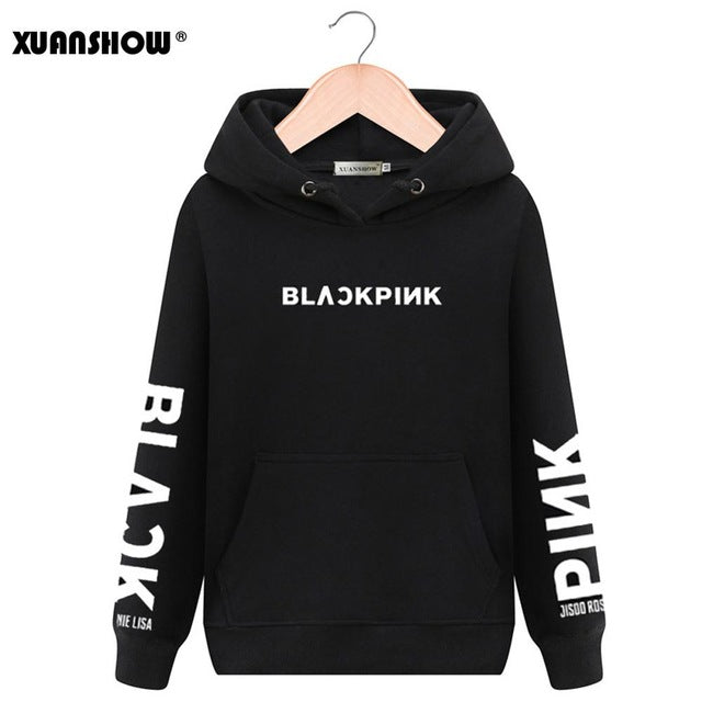 Unisex Fashion Hoodies Swirtshirts Blackpink Long Sleeve Hat Clothes Pullovers Sweatshirts