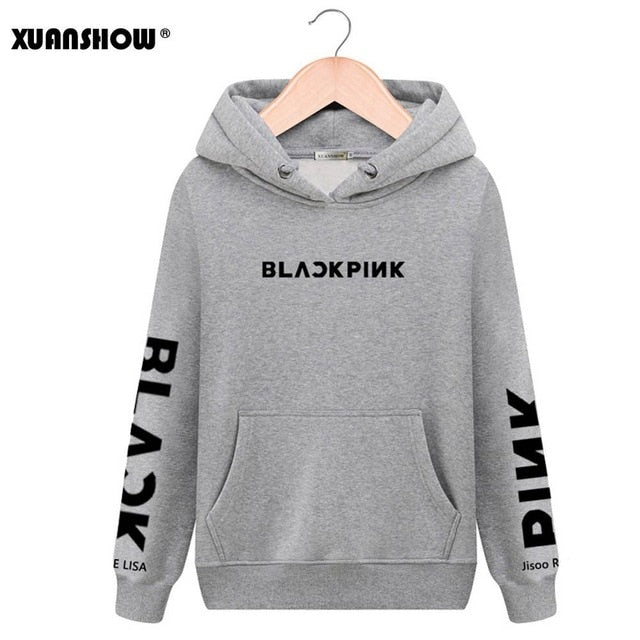 Unisex Fashion Hoodies Swirtshirts Blackpink Long Sleeve Hat Clothes Pullovers Sweatshirts