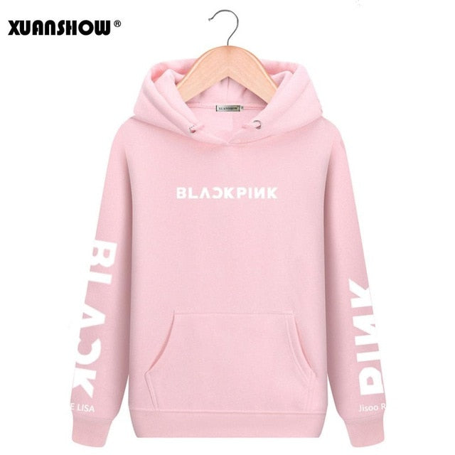 Unisex Fashion Hoodies Swirtshirts Blackpink Long Sleeve Hat Clothes Pullovers Sweatshirts