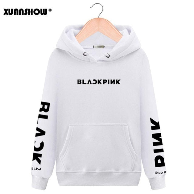 Unisex Fashion Hoodies Swirtshirts Blackpink Long Sleeve Hat Clothes Pullovers Sweatshirts